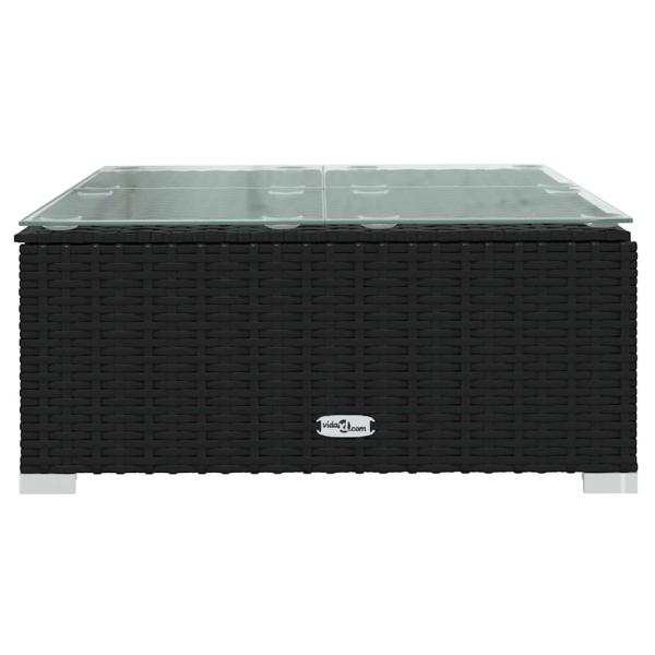 3-tlg. Garten-Lounge-Set mit Kissen Schwarz Poly Rattan