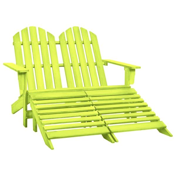 ARDEBO.de - Adirondack-Gartenbank 2-Sitzer mit Fu?teil Tannenholz Gr?n