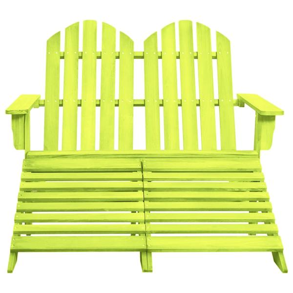 Adirondack-Gartenbank 2-Sitzer mit Fu?teil Tannenholz Gr?n