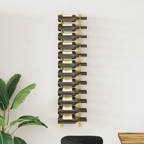 ARDEBO.de - Wand-Weinregal für 24 Flaschen Golden Eisen