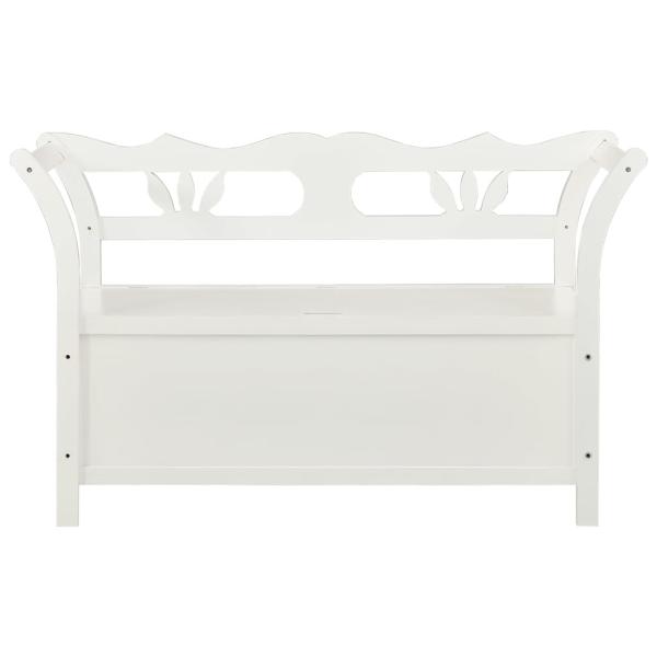 Sitzbank Weiß 107x45x75,5 cm Massivholz Tanne