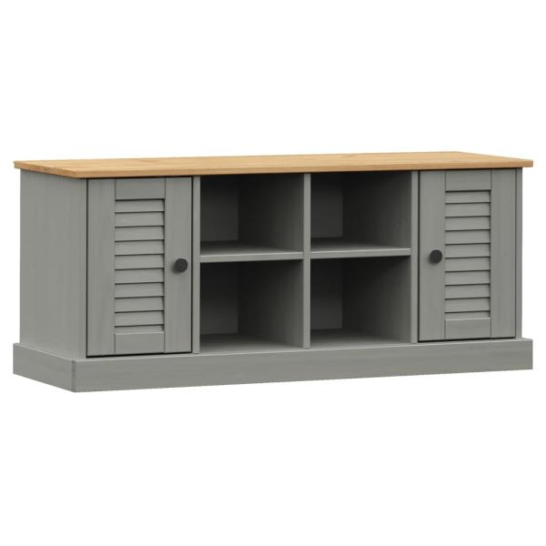 Schuhbank VIGO Grau 106x35x45 cm Massivholz Kiefer