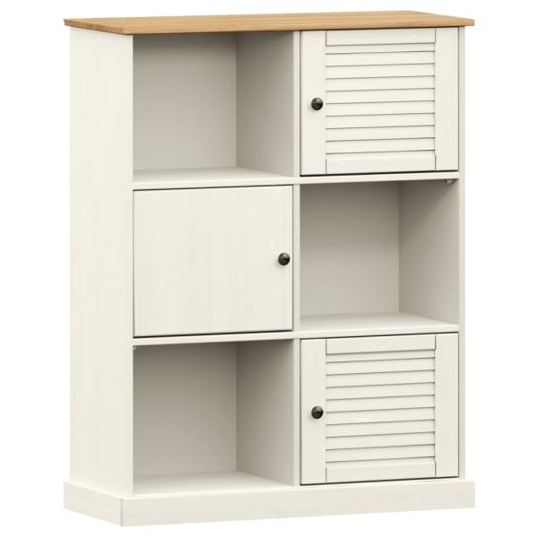 B?cherregal VIGO Wei? 90x35x114,5 cm Massivholz Kiefer