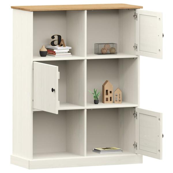 B?cherregal VIGO Wei? 90x35x114,5 cm Massivholz Kiefer