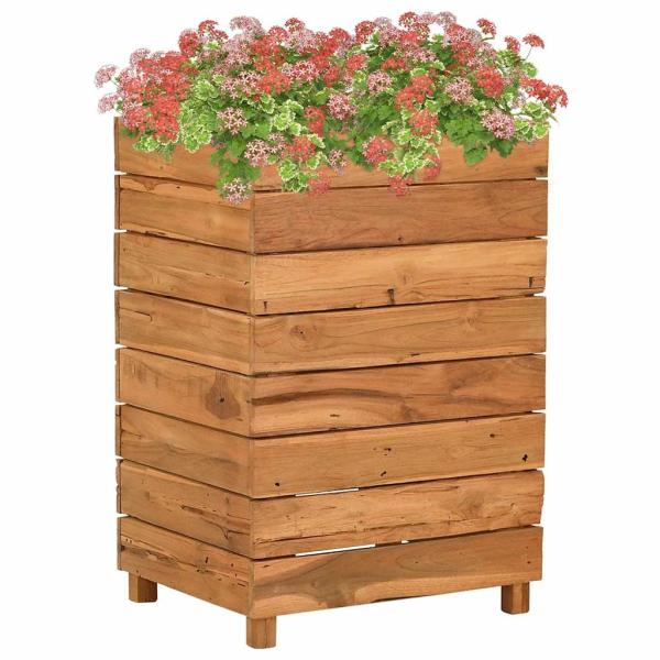 ARDEBO.de - Hochbeet 50x40x72 cm Teak Altholz und Stahl