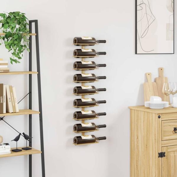 Wand-Weinregal für 9 Flaschen Golden Eisen