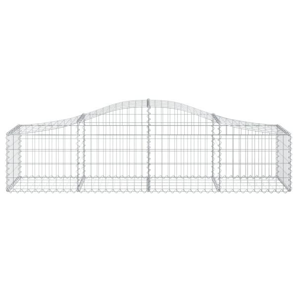 Gabione mit Hochbogen 200x50x40/60 cm Verzinktes Eisen