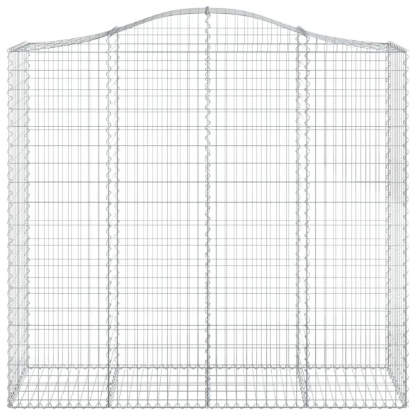 Gabione mit Hochbogen 200x50x180/200 cm Verzinktes Eisen