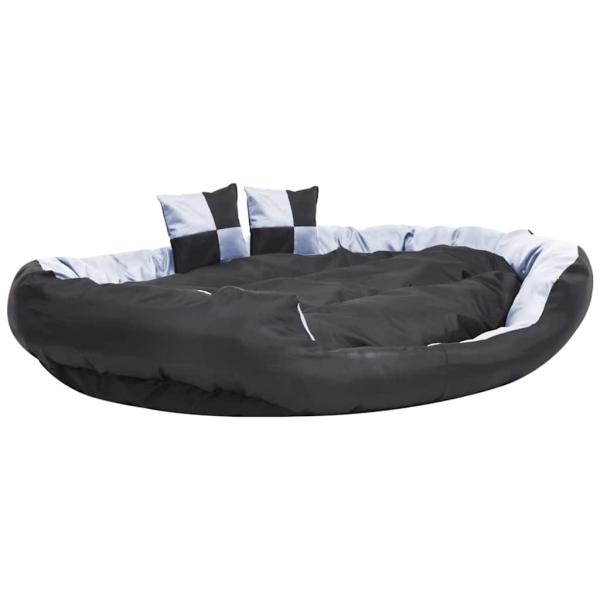 Hundekissen Wendbar und Waschbar Grau und Schwarz 150x120x25 cm