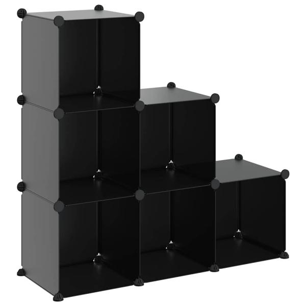 Regalsystem mit 6 Würfeln Schwarz PP