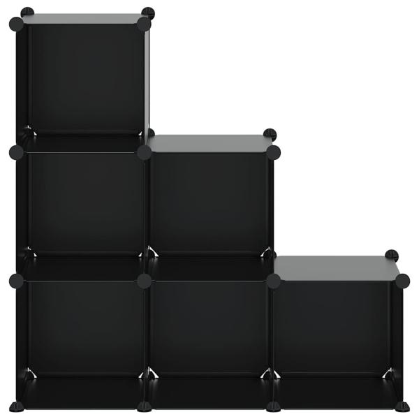 Regalsystem mit 6 Würfeln Schwarz PP