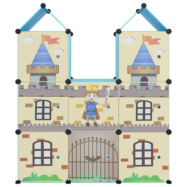 Kinderschrank Modular mit 8 Würfeln Blau PP