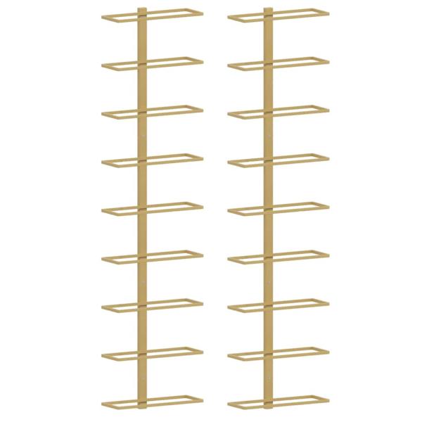 Wand-Weinregale für 9 Flaschen 2 Stk. Golden Eisen