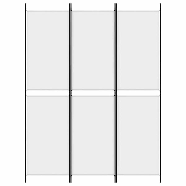 3-tlg. Paravent Weiß 150x200 cm Stoff