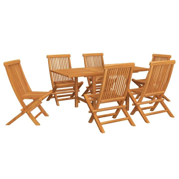 7-tlg. Garten-Essgruppe Massivholz Teak