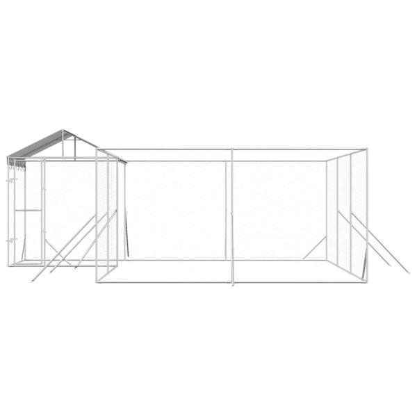 Outdoor-Hundezwinger mit Dach Silbern 6x6x2,5m Verzinkter Stahl