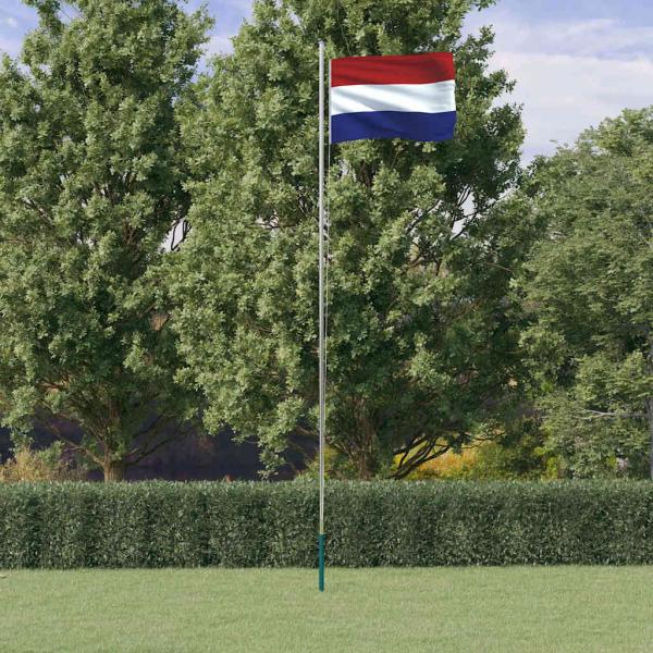 ARDEBO.de - Niederländische Flagge mit Mast 6,08 m Aluminium