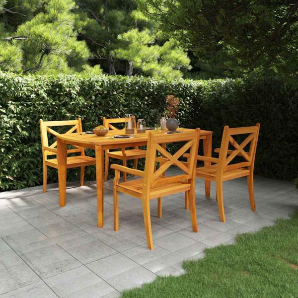 ARDEBO.de - 5-tlg. Garten-Essgruppe Massivholz Akazie