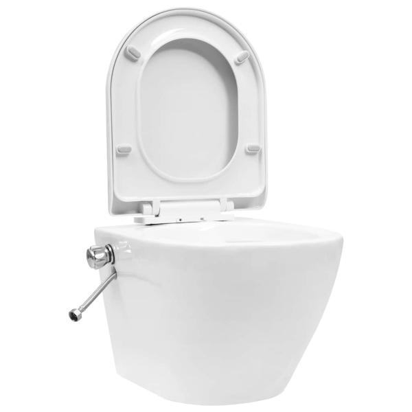 Wand-WC ohne Spülrand mit Einbau-Spülkasten Keramik Weiß