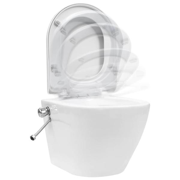 Wand-WC ohne Spülrand mit Einbau-Spülkasten Keramik Weiß