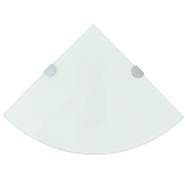 ARDEBO.de - Eckregale 2 Stk. mit Verchromten Halterungen Glas Wei? 25x25 cm