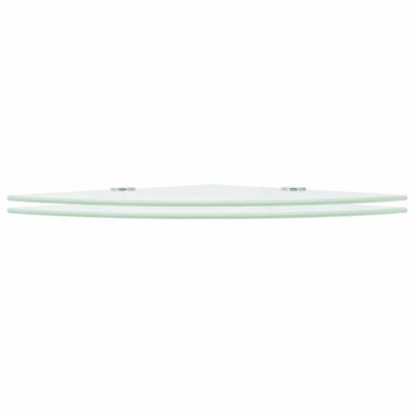 Eckregale 2 Stk. mit Verchromten Halterungen Glas Wei? 25x25 cm