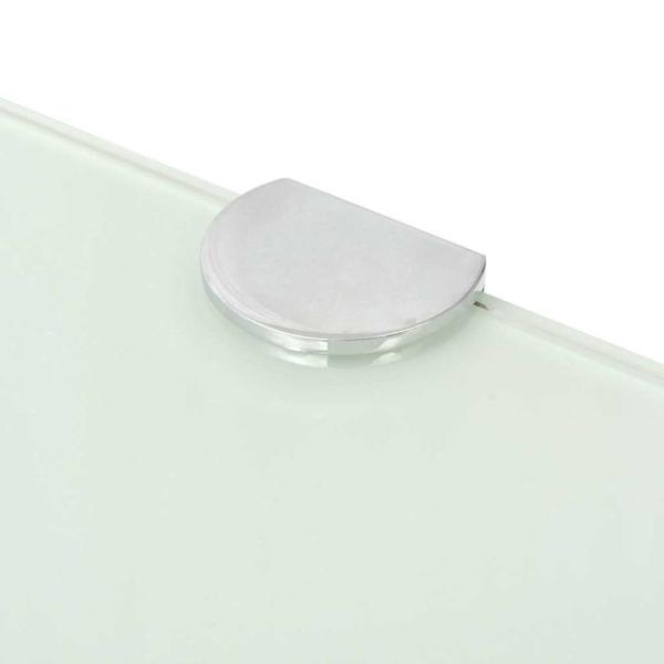 Eckregale 2 Stk. mit Verchromten Halterungen Glas Wei? 25x25 cm