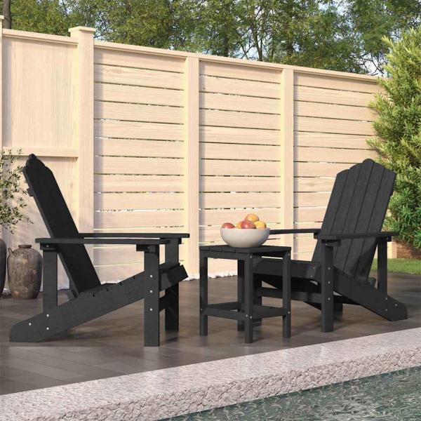 ARDEBO.de - Adirondack-Gartenst?hle mit Tisch HDPE Anthrazit