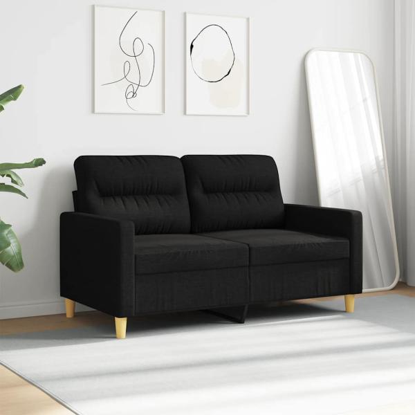 2-Sitzer-Sofa Schwarz 120 cm Stoff