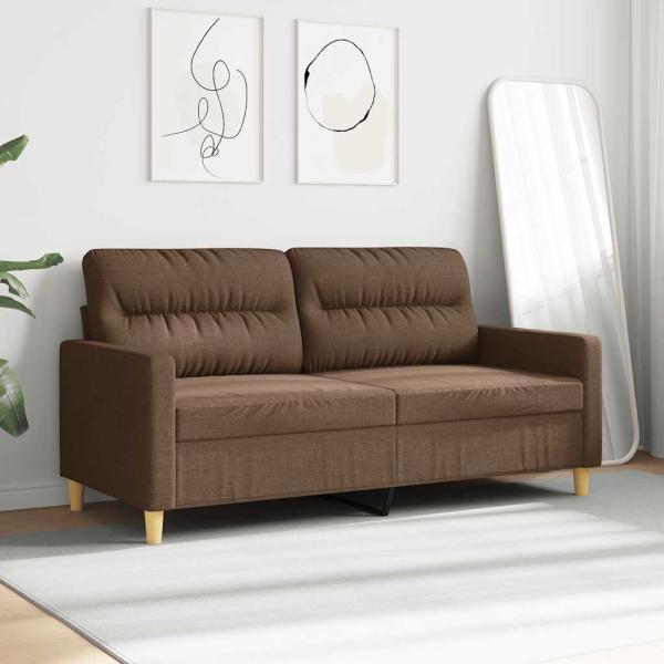 2-Sitzer-Sofa Braun 140 cm Stoff