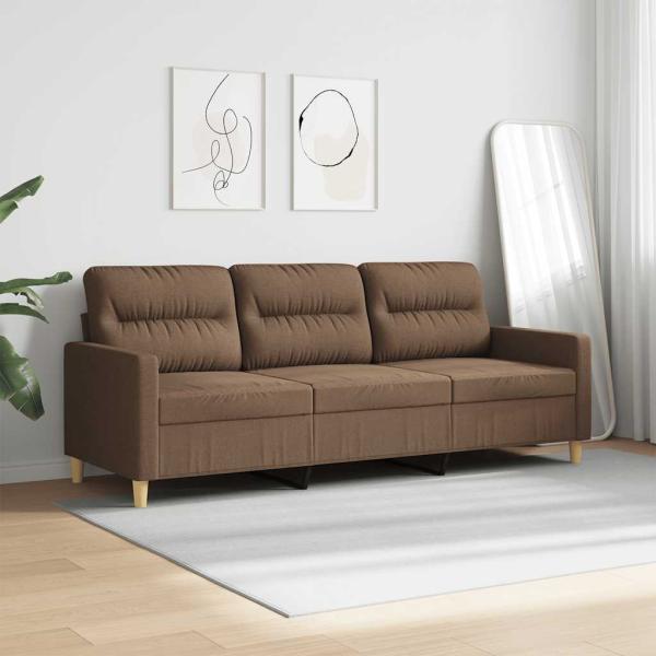 3-Sitzer-Sofa Braun 180 cm Stoff