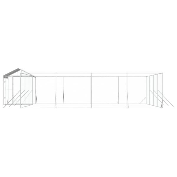 Outdoor-Hundezwinger mit Dach Silbern 10x8x2,5 m Stahl Verzinkt