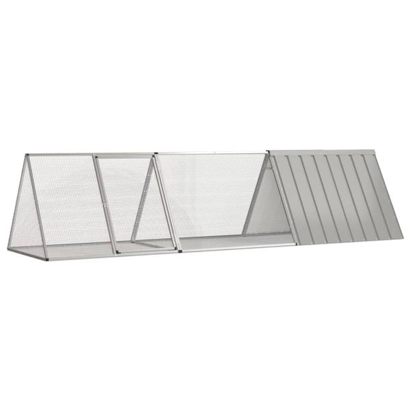 ARDEBO.de - Kaninchenkäfig Grau 302,5 x 80,5 x 71 cm Verzinkter Stahl