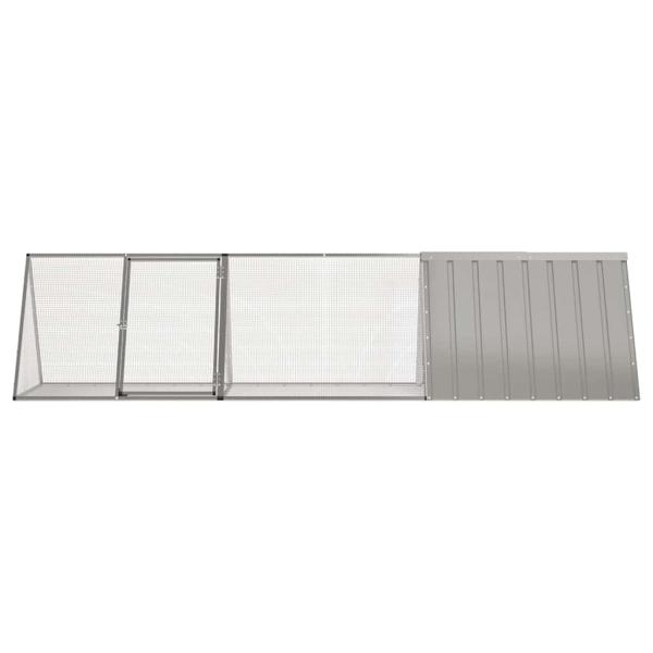 Kaninchenkäfig Grau 302,5 x 80,5 x 71 cm Verzinkter Stahl