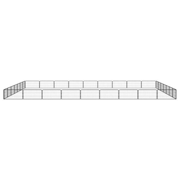 32-tlg. Hundelaufstall Schwarz 100x50cm Stahl Pulverbeschichtet