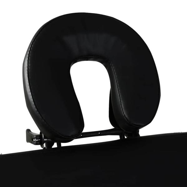 Massageliege Klappbar 2-Zonen mit Aluminiumgestell Schwarz