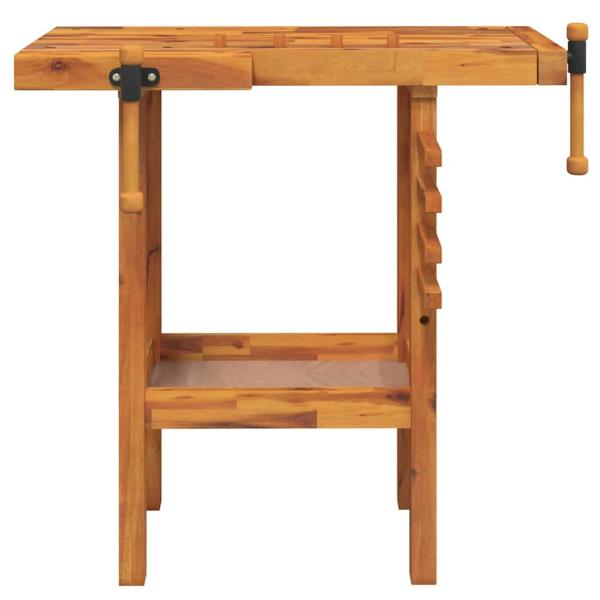 Werkbank mit Schraubstöcken 92x48x83 cm Massivholz Akazie