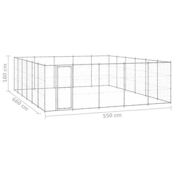 Outdoor-Hundezwinger Verzinkter Stahl 36,3 m²