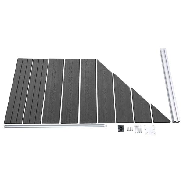 Zaunelement Set WPC 446x(105-186) cm Schwarz