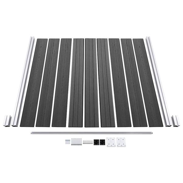 Zaunelement Set WPC 446x(105-186) cm Schwarz