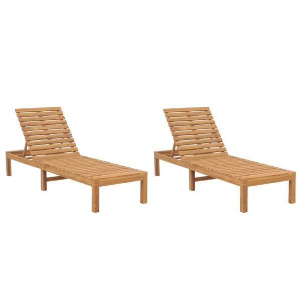 ARDEBO.de - Sonnenliegen 2 Stk. Massivholz Teak