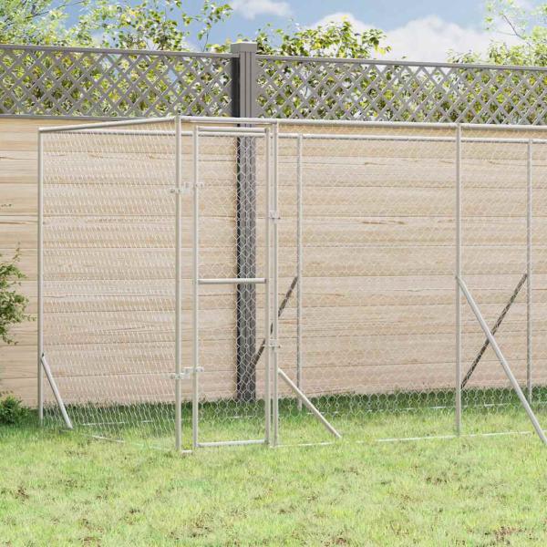 ARDEBO.de - Outdoor-Hundezwinger Silbern 6x2x2 m Verzinkter Stahl