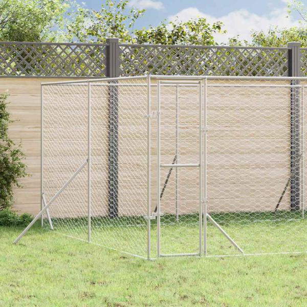 ARDEBO.de - Outdoor-Hundezwinger Silbern 8x12x2 m Verzinkter Stahl