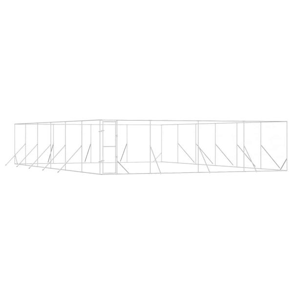 Outdoor-Hundezwinger Silbern 8x12x2 m Verzinkter Stahl