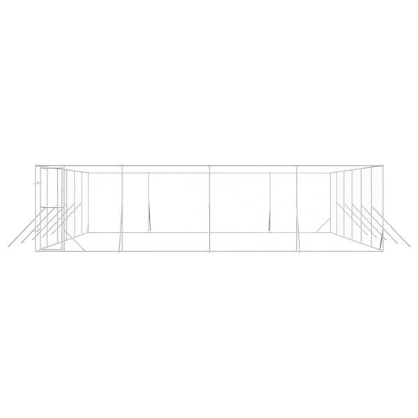 Outdoor-Hundezwinger Silbern 8x12x2 m Verzinkter Stahl