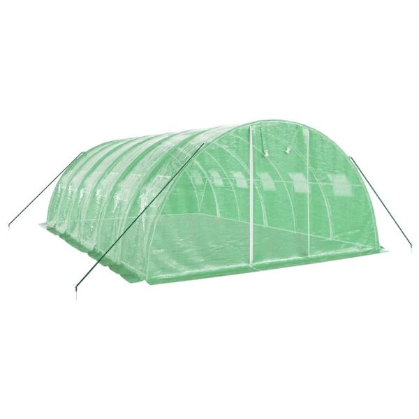 Gewächshaus mit Stahlrahmen Grün 24 m² 6x4x2 m