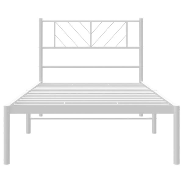 Bettgestell mit Kopfteil Metall Weiß 90x200 cm