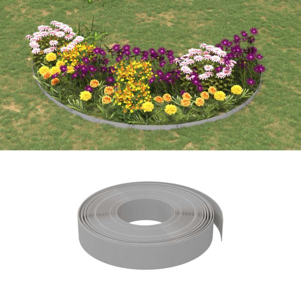 ARDEBO.de - Rasenkanten 3 Stk. Grau 10 m 10 cm Polyethylen