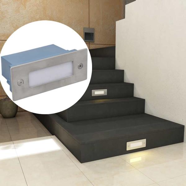 LED-Wandeinbauleuchten für Treppen 6 Stk. 44x111x56 mm