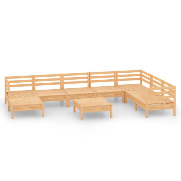 9-tlg. Garten-Lounge-Set Massivholz Kiefer